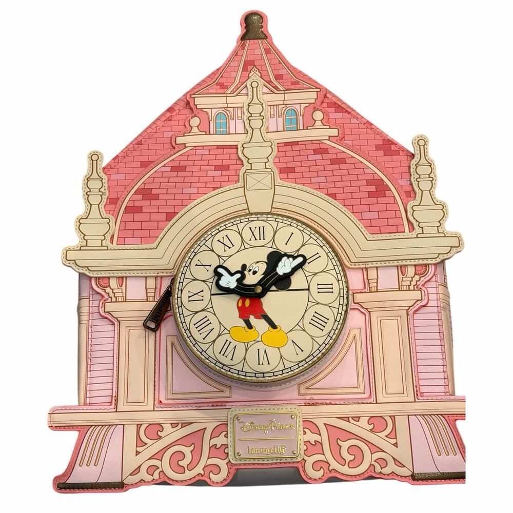 EXCLUSIVE Loungefly Disney Paris Disneyland Hotel Clock Mickey Mini Backpack NWT